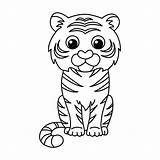 Premium Vector  Cute tiger Cartoon coloring Page Illustration sketch template