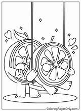 Two Oranges Playing On A Swing  Free Printable Coloring Pages sketch template
