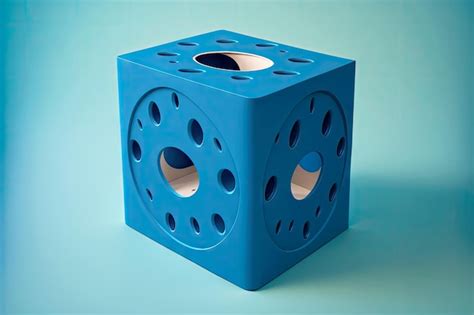 Premium Photo | Blue tissue box with oval holes on blue background