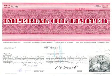 Imperial Oil Limited - Scripophily.com | Collect Stocks and Bonds | Old ...