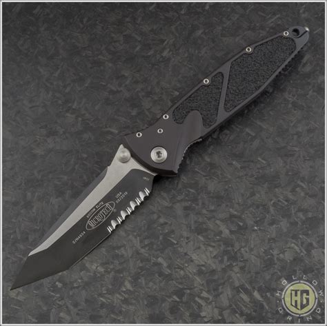 Microtech Knives Socom Elite T/E Folder Knife (4in Black Part Serr CTS-204P) 161-2 | Hollow Grind