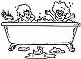 Bath Time Coloring Page Pages sketch template