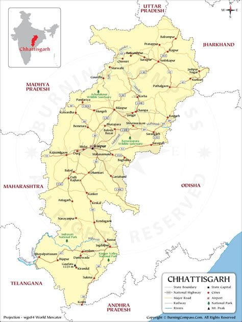 Chhattisgarh Map Map Of Chhattisgarh State, Districts, 55% OFF