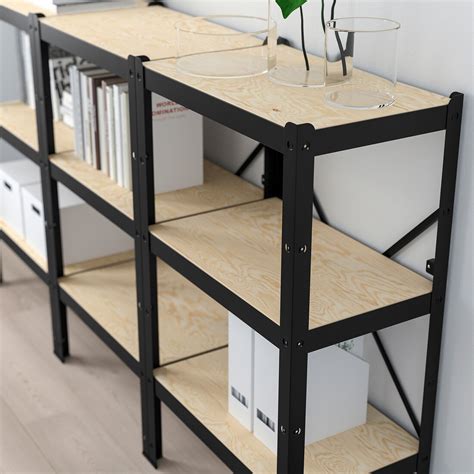 BROR Étagère, noir, bois, 194x40x110 cm - IKEA