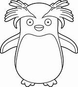 Easy coloring cartoon vector Illustration Of A Rockhopper Penguin  sketch template