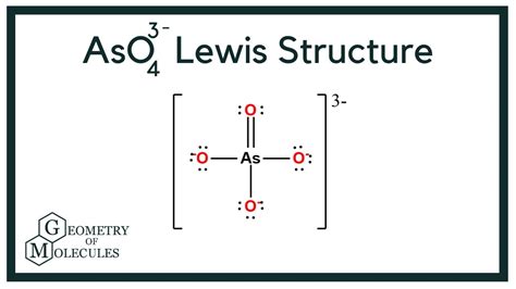 AsO4 3- Lewis Structure | How to Draw the Lewis Structure for AsO4 3 ...