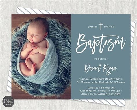 Baby Boy Christining Invitation