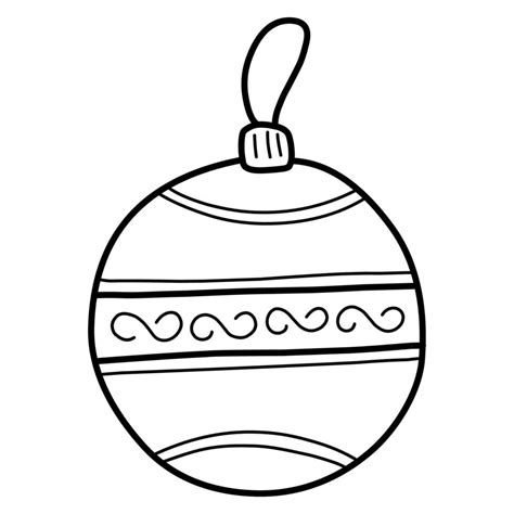 Christmas Tree decoration. Christmas-tree ball. Doodle illustration of ...