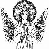 High Quality Orthodox Guardian Angel Coloring Page · Creative Fabrica sketch template