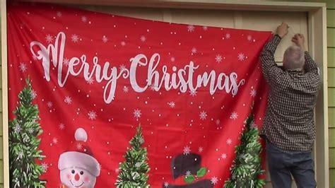 Garage Door Christmas Banners Installation & Review - YouTube