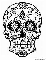 Simple Sugar Skull Calavera Coloring Pages Printable sketch template