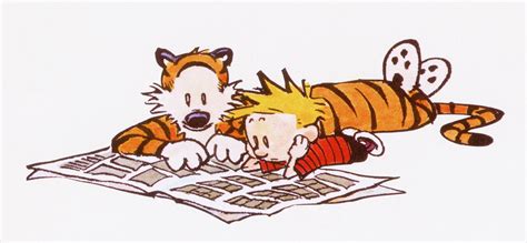 A Boy And A Tiger From Calvin And Hobbes Comic Strip Wallpapers And ...