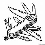 Swiss Army Knife Coloring Pages Free Printable sketch template