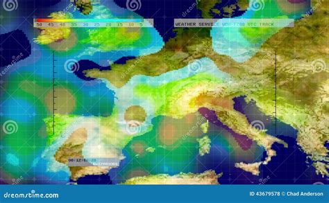 Weather Radar Digital Satellite Map (Europe) Stock Footage - Video of ...