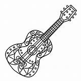 Coloriages Guitare à Imprimer sketch template