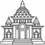 Premium Vector  Hindu Temple Coloring Page Detailed And Sacred sketch template
