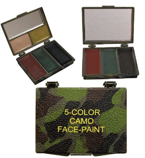 Woodland Camouflage Face Paint - 3 Or 5 Color Compact Set - Hunting, M – Grunt Force