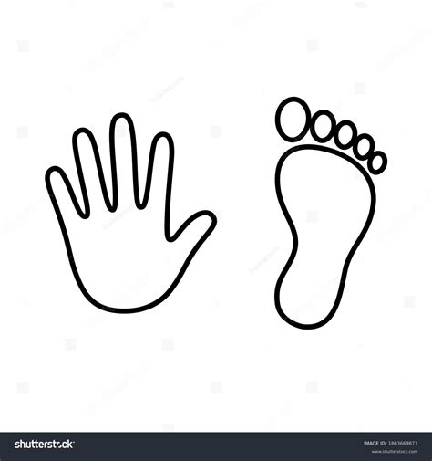 Human Hand Foot Print Outline Stylized: Vector có sẵn (miễn phí bản ...