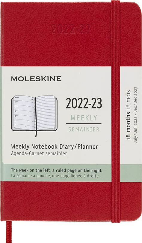 Moleskine Classic Planner 2023 - 2024 Weekly 18 Month Black Pocket 9x14 ...