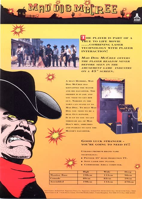 The Arcade Flyer Archive - Video Game Flyers: Mad Dog McCree, Atari Games Corporation