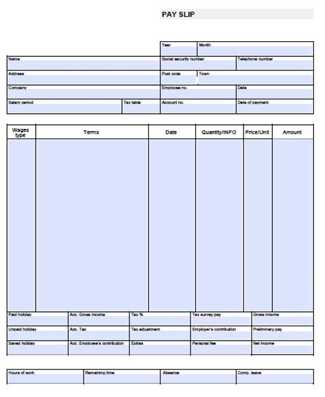 9+ Free Pay Stub Templates Word, Pdf, Excel Format Download | Free - Free Printable Blank Check ...