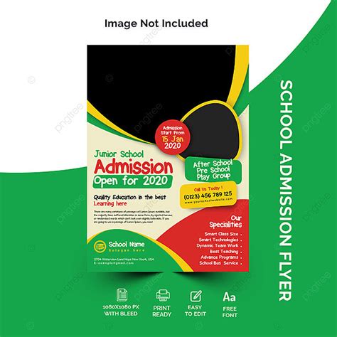School Admission Flyer Template Download on Pngtree