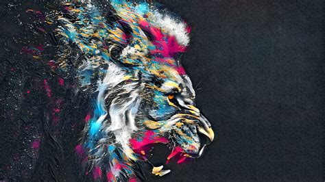 1920x1080 Abstract Artistic Colorful Lion Laptop Full HD 1080P ,HD 4k ...