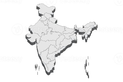 3D map illustration of India 12025332 PNG