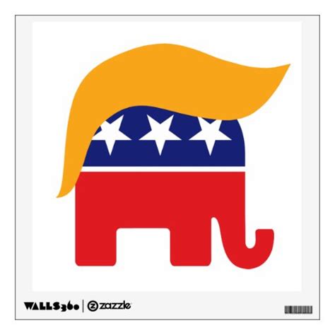 Donald Trump Hair GOP Elephant Logo Room Graphics | Zazzle