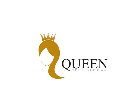 Logo Vector Illustration Of A Crowned Beauty Queen With Golden Charm ...