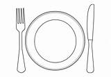 Plate Fork And knife  Coloring Page sketch template