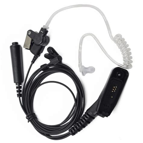 For Motorola Two Way Radio Police Air Tube Earpiece Microphone PTT Headset Walkie Talkie DP4400 ...