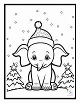 Christmas Animals Coloring Pages For Kids  Cute Printable sketch template