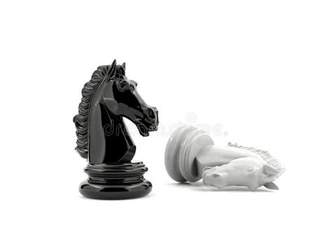 Black Knight Chess and White Knight Chess Confront Each Other Stock Photo - Image of recreation ...