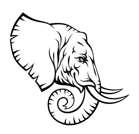 Elephant Head Silhouette at GetDrawings | Free download
