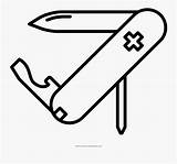 Swiss Army Knife Coloring Page  Line Art Free Transparent Clipart sketch template