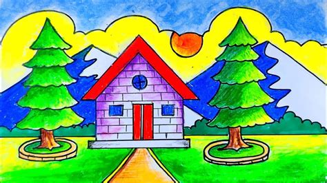 Scenery Drawing For Kids, Art Drawings For Kids, Easy Drawings, Kids Art Class, Art For Kids ...