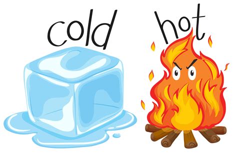 Cold icecube and hot fire 447221 Vector Art at Vecteezy