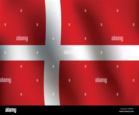 Flag of Denmark with a little Waving, Shading & Flag Colors separated ...