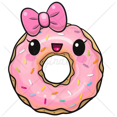 Cute Donut Clipart PNG Donut Clip Art Printable Funny Cute | Etsy ...