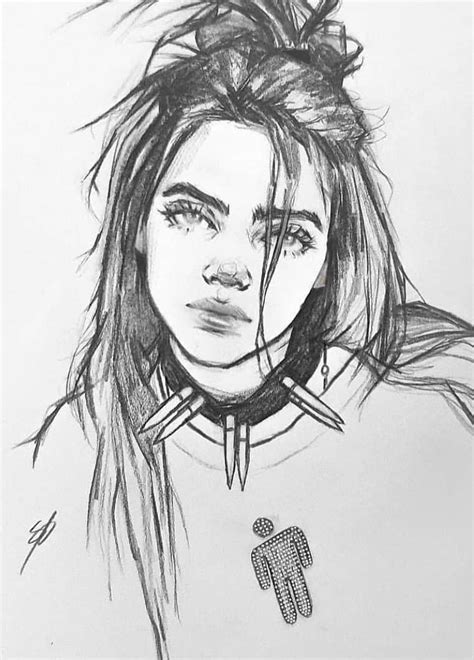 Billie Eilish Pencil Sketch Portrait Em 2022 Desenho - vrogue.co