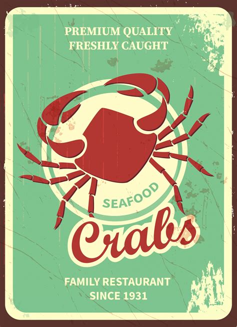 Crab Vintage Advertising Poster Free Stock Photo - Public Domain Pictures