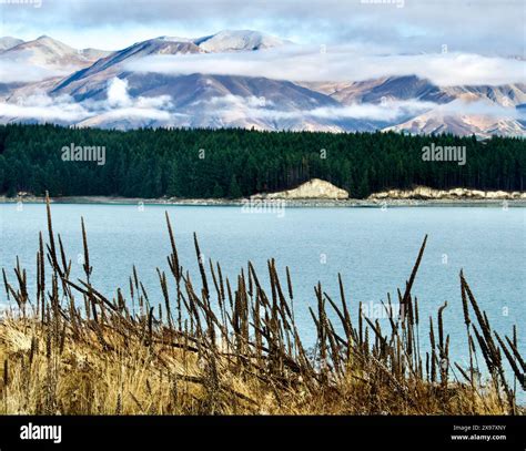 sunrise over lake Pukaki Stock Photo - Alamy