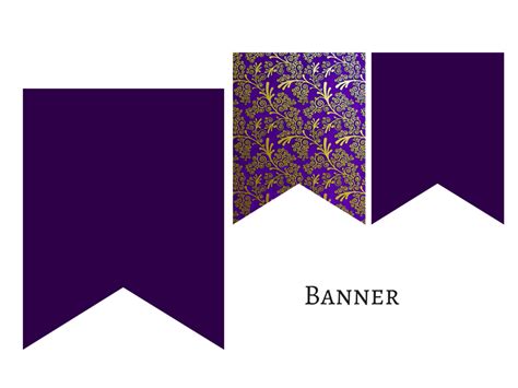 Purple Damask Banner - Magical Printable