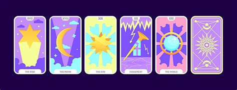 Cartoon Tarot Cards With Major Arcanas And Symbols Vector, Magical, Major, Game PNG and Vector ...