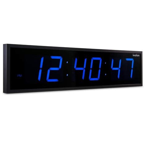 Ivation Huge Large Big Oversized Digital LED Clock - Shelf or Wall Mount (24 Inch - Blue ...