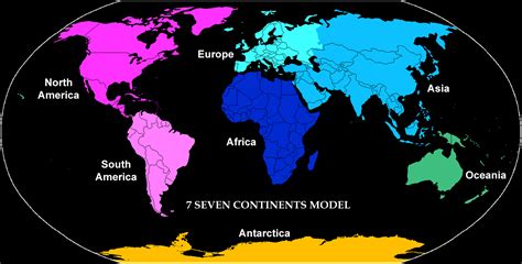7 Continents Map | Science Trends