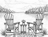Cozy dock Facing The Lake  Coloring Pages Scenic Landscape House sketch template