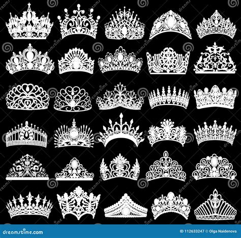 Set of Silhouettes of Ancient Crowns, Tiaras, Tiara Stock Vector ...