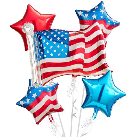 Party City American Flag Balloon Bouquet, Party Supplies, 5 Count - Walmart.com - Walmart.com